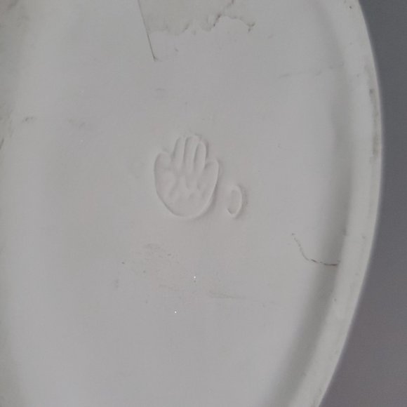 Hand Painted Trinket Box Oval Harlequin Mask Clay Teal Gold Sparkles Mystical - Picture 6 of 6